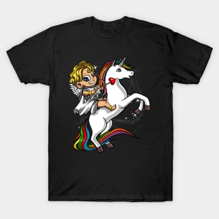 Cupid Riding Unicorn T-Shirt